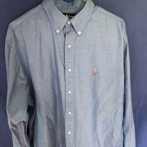 Ralph lauren blue buttondown multi color logo Larg